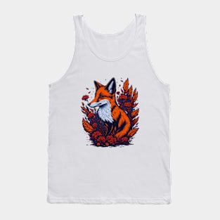 Fox  with flowers Tank Top